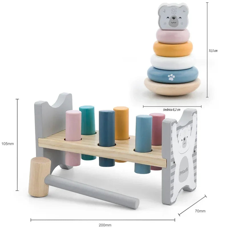 VIGA PolarB miś polarny piramidka i przebijanka dla dzieci - zabawki-dla-dziewczynki