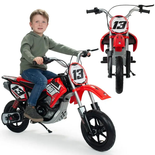 INJUSA Motor Cross dla dzieci czerwony – elektryczny motocykl do zabawy