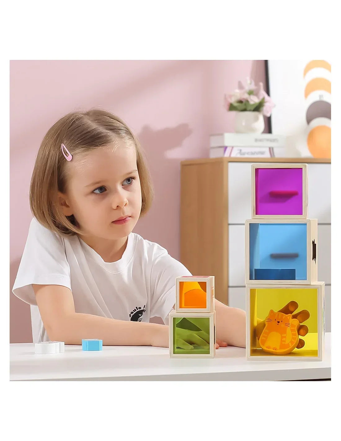Drewniana piramidka VIGA układanka edukacyjna dla malucha - zabawki-dla-dziewczynki