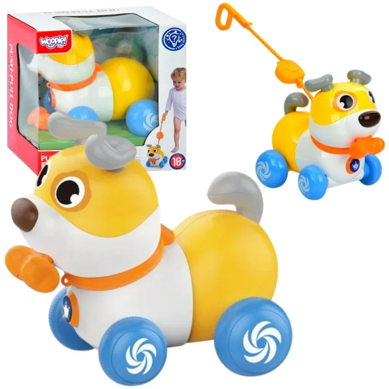 WOOPIE Interaktywny Piesek 2w1 Pchacz Szczekający 360° 6m+ - zabawki-dla-dziewczynki