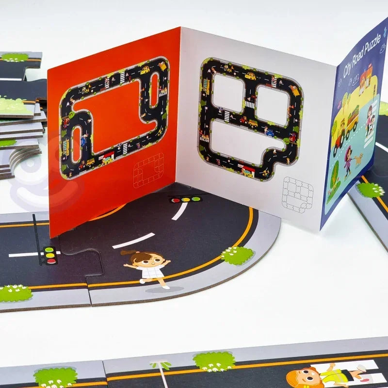 WOOPIE GREEN Droga Puzzle 21 elementów do nauki i zabawy - zabawki-dla-dziewczynki
