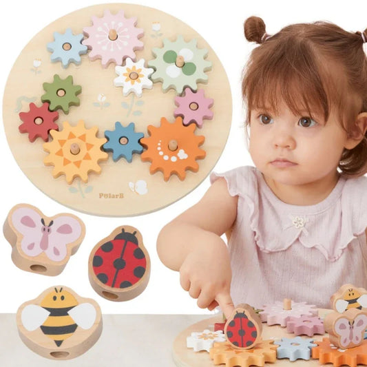 VIGA PolarB Drewniane Kolorowe Koła Zębate Montessori - zabawki-dla-dziewczynki