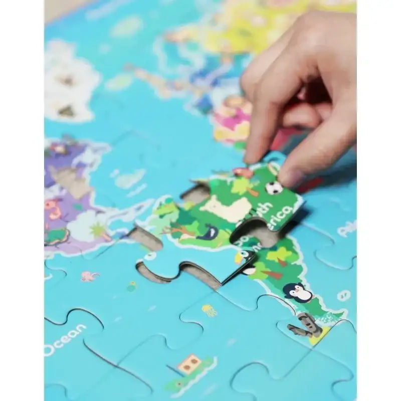 Classic World Puzzle Drewniane Mapa Świata interaktywna - zabawki-dla-dziewczynki