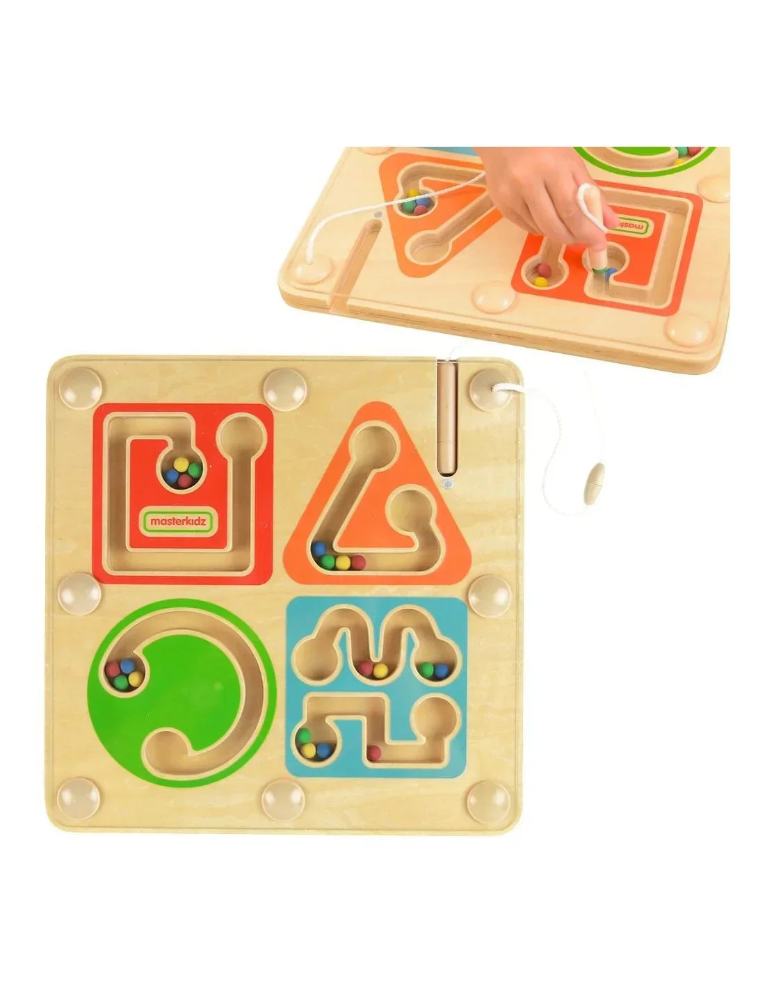 MASTERKIDZ drewniany labirynt magnetyczny Montessori dla dzieci 2+ do nauki pisania - zabawki-dla-dziewczynki