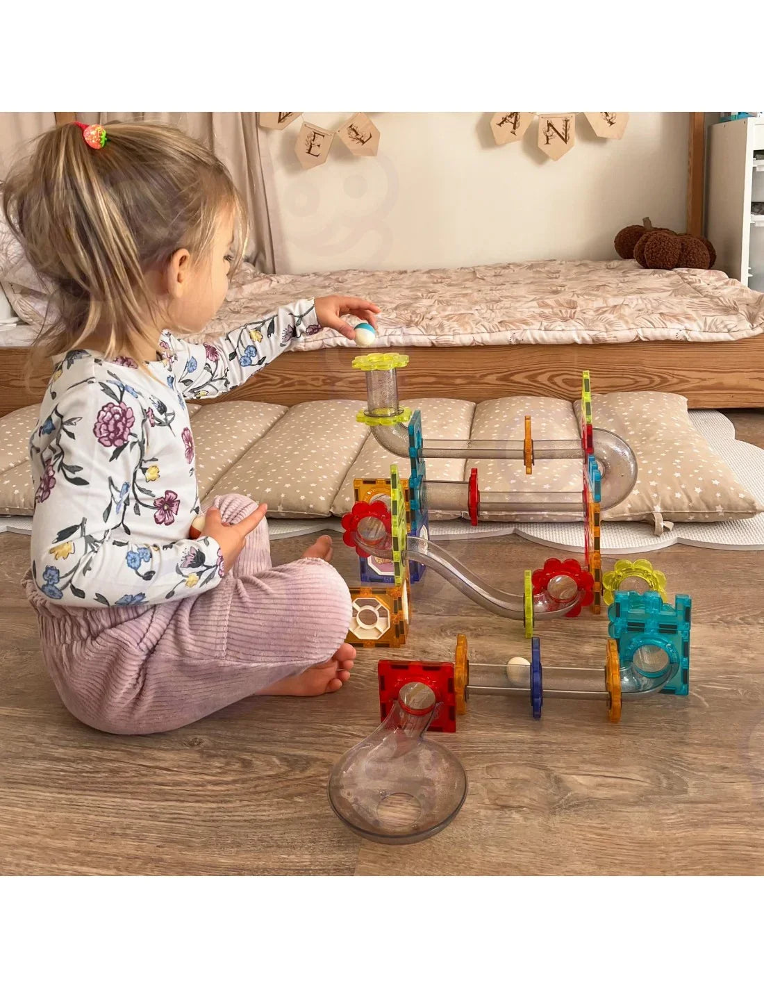 Klocki magnetyczne WOOPIE 3D kulodrom 113 elementów edukacyjny