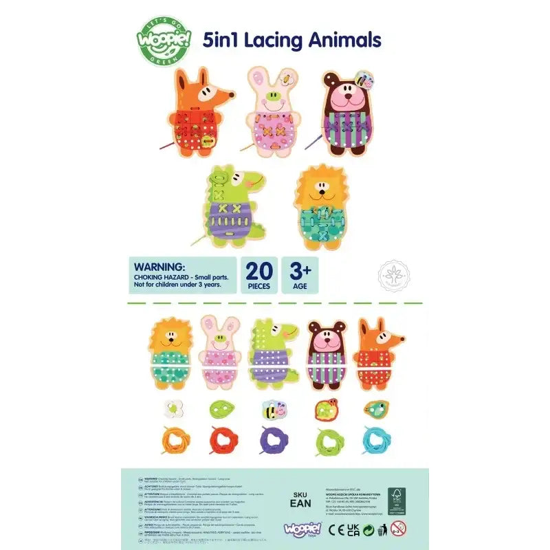 WOOPIE GREEN kreatywna sznurowanka edukacyjna 5w1 - zabawki-dla-dziewczynki