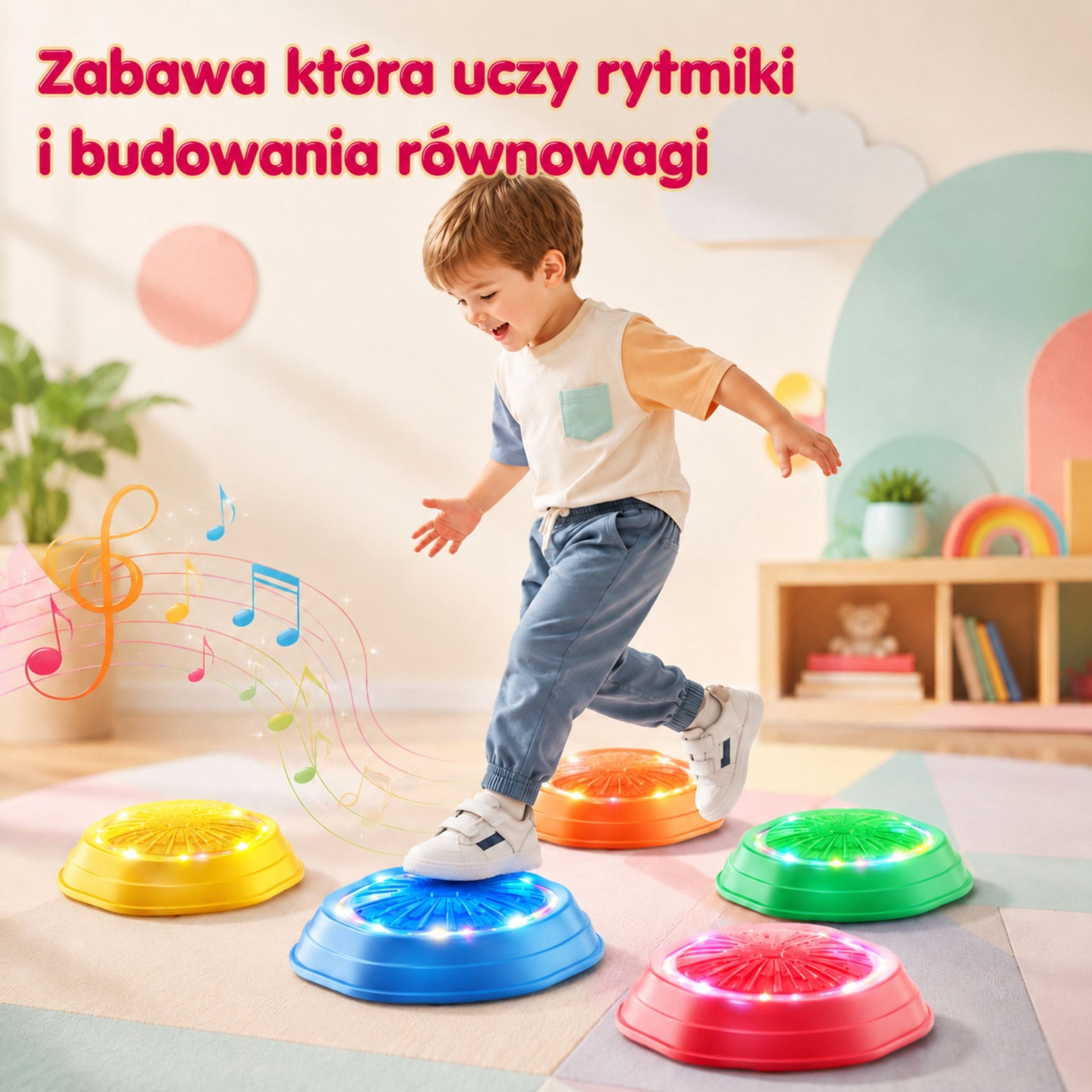 2-WOOPIE Kamienie Równoważne Interaktywne z Dźwiękiem i Światłem 5 el.-2