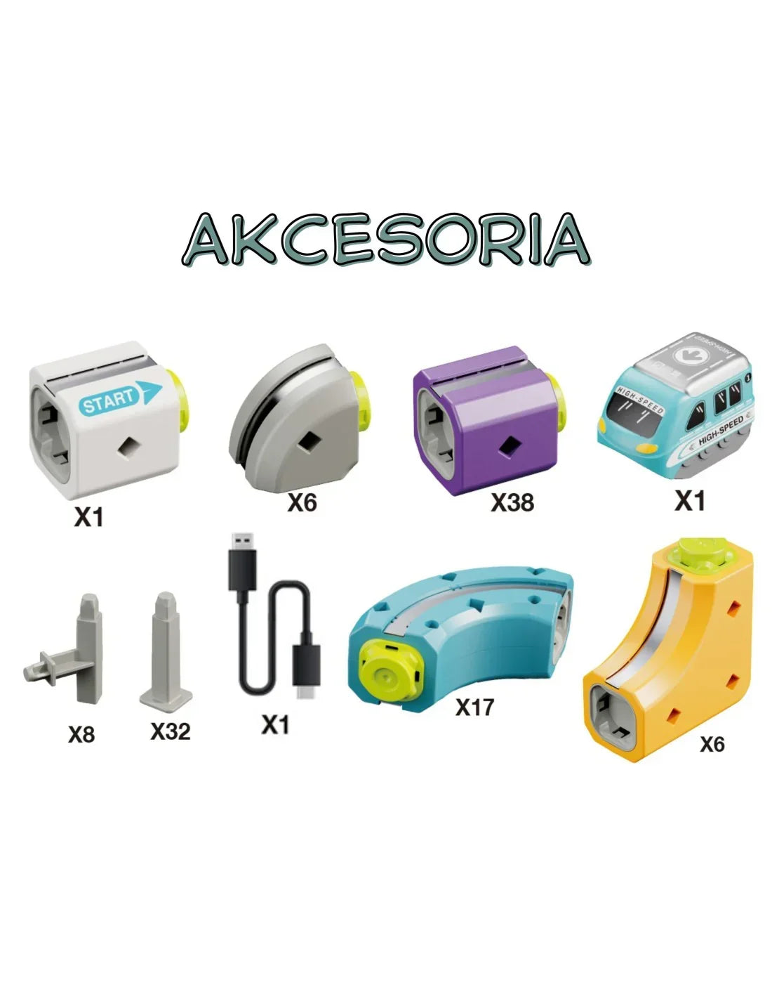 WOOPIE zabawka konstrukcyjna magnetyczny tor kolejowy