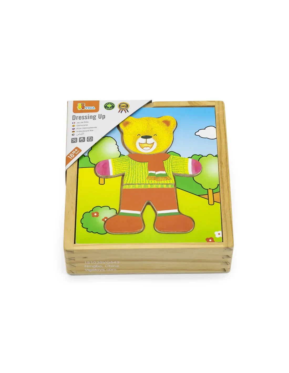6-VIGA Drewniane Puzzle Układanka Edukacyjna Ubierz Misia Chłopca-6