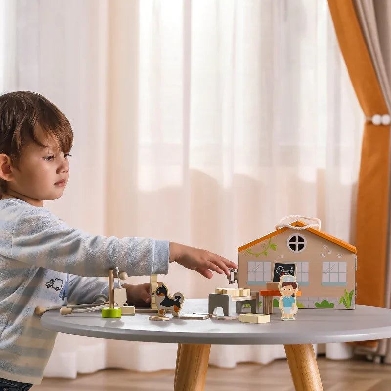 VIGA Drewniana Klinika dla zwierząt Szpital Weterynarz - zabawki-dla-dziewczynki