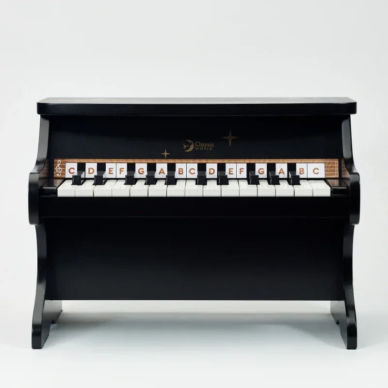 Drewniane pianino CLASSIC WORLD czarne edukacyjne - zabawki-dla-dziewczynki