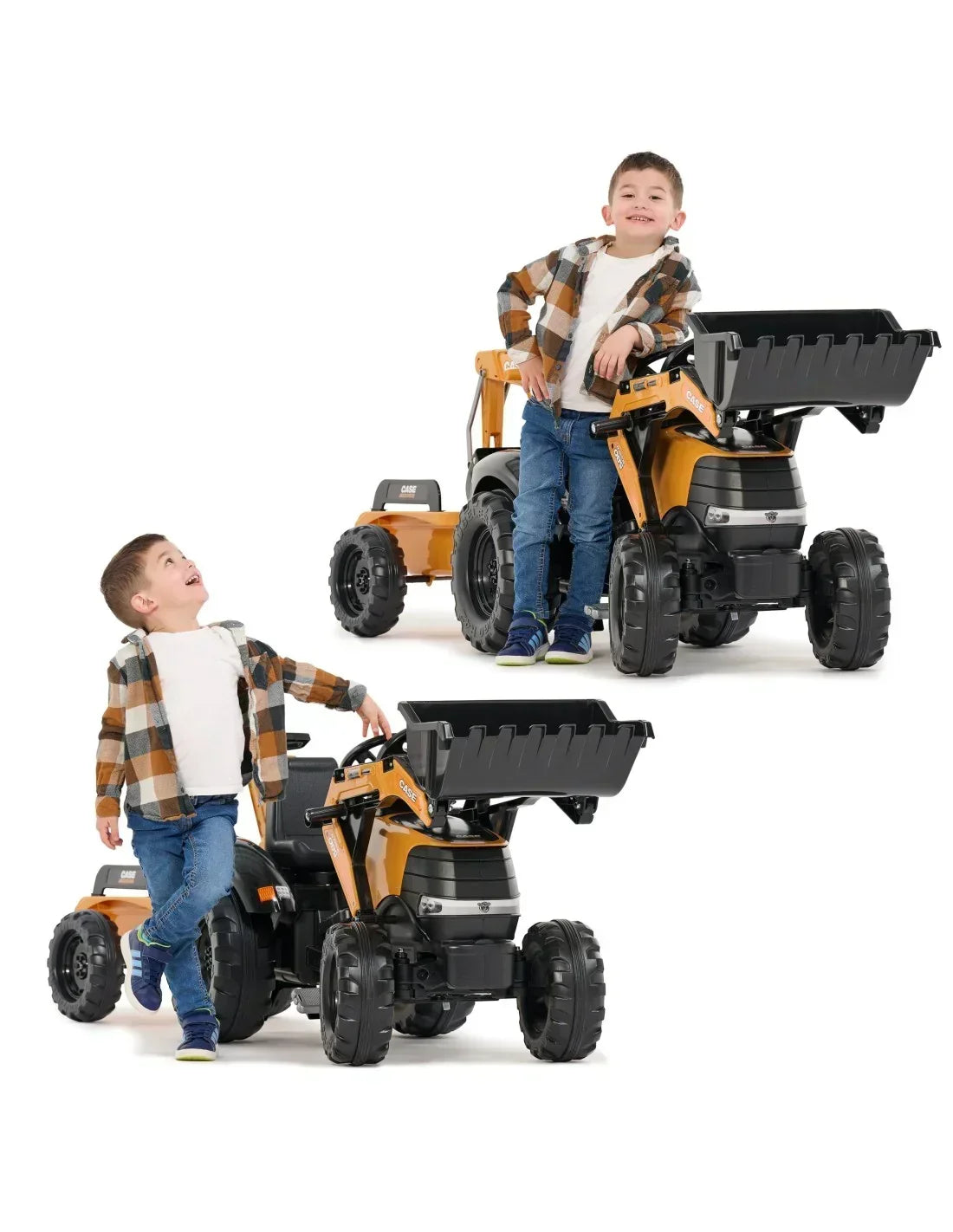 Traktor Falk CE w piaskownicy, idealny do zabawy w rolnika lub budowniczego - zabawki-dla-dziewczynki