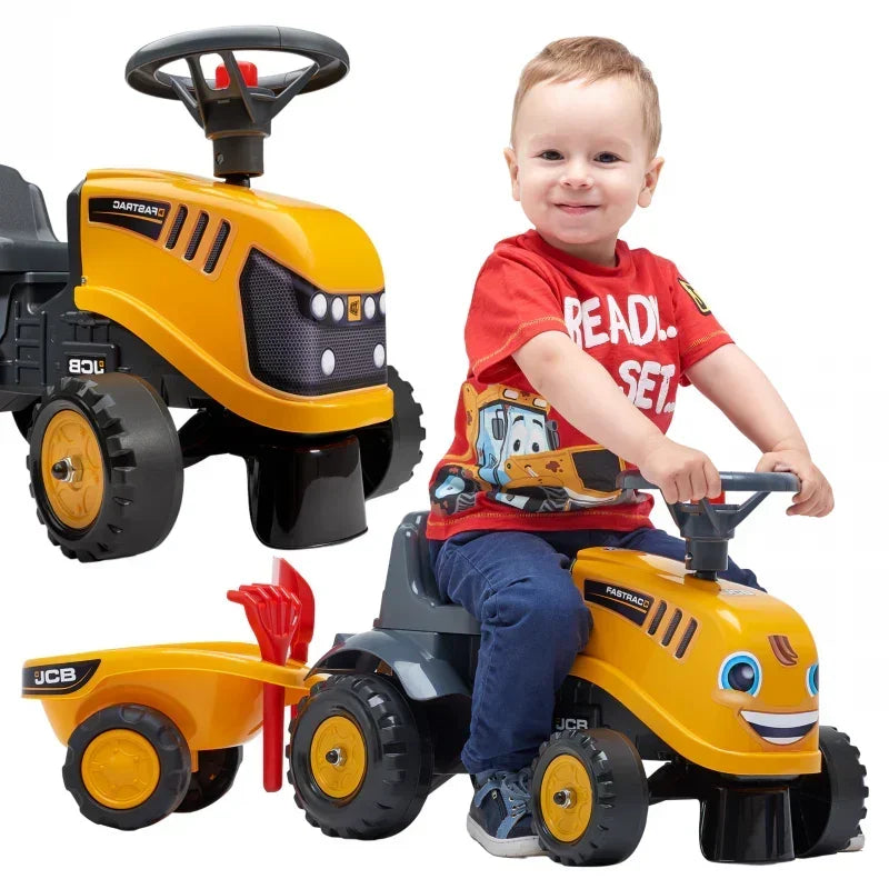 FALK Traktorek JCB Pomarańćzowy z Przyczepką od 1 roku - zabawki-dla-dziewczynki