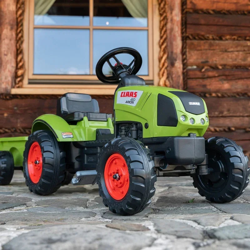 Traktor na pedały FALK Claas zielony z przyczepą i klaksonem - zabawki-dla-dziewczynki