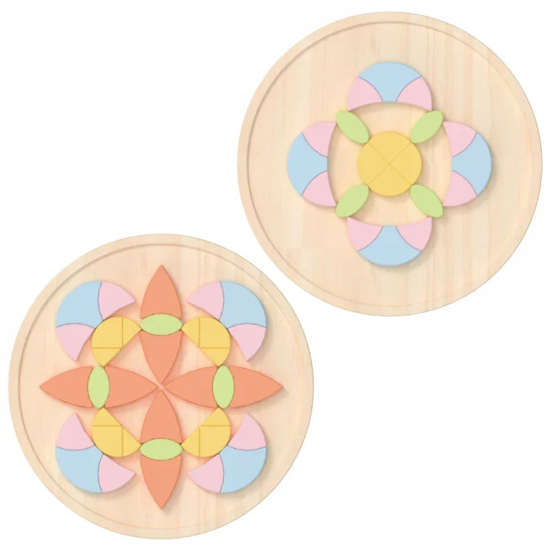 CLASSIC WORLD Pastelowa Mandala Układanka Montessori Mozaika Kwiaty - zabawki-dla-dziewczynki