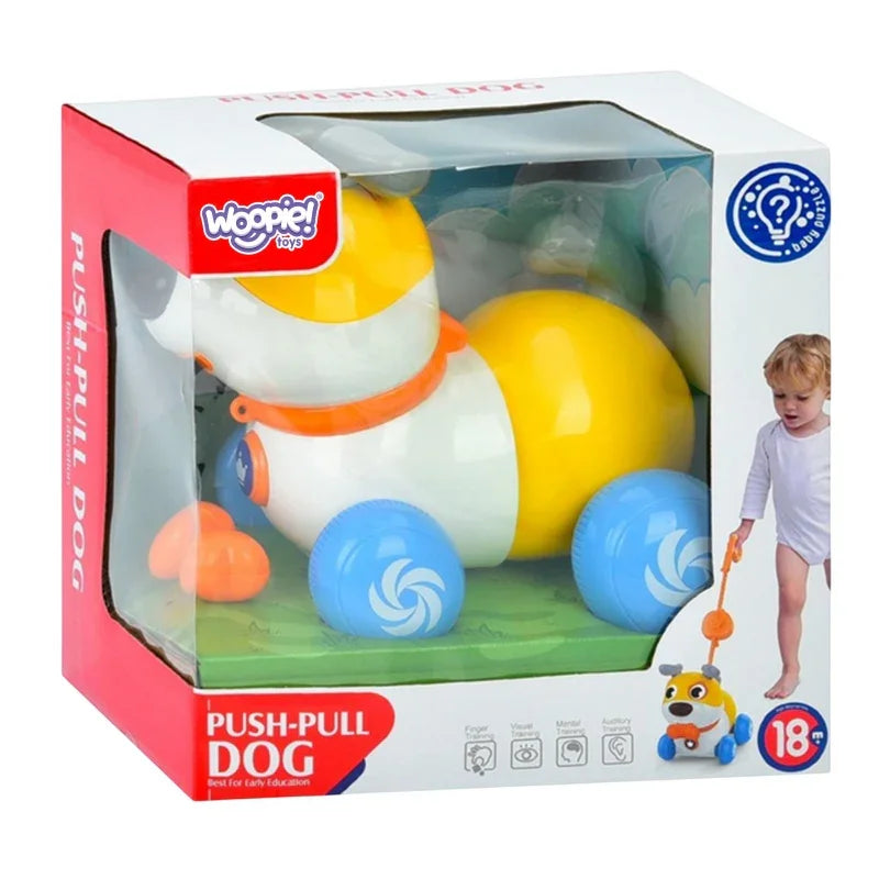 WOOPIE Interaktywny Piesek 2w1 Pchacz Szczekający 360° 6m+ - zabawki-dla-dziewczynki