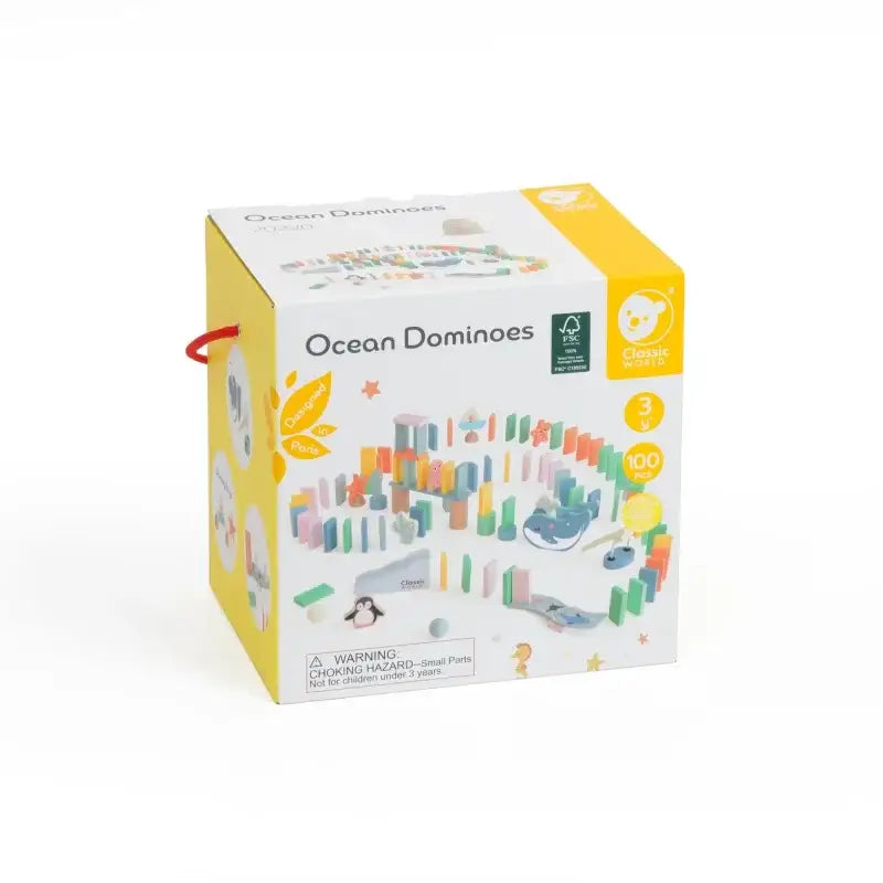 Drewniane domino CLASSIC WORLD zabawka edukacyjna - zabawki-dla-dziewczynki