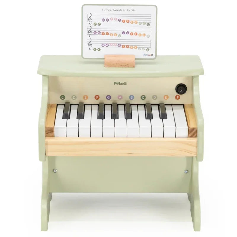 Pianino Viga zielone drewniane nauka gry dla dzieci - zabawki-dla-dziewczynki