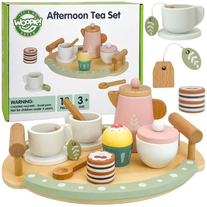 1-WOOPIE GREEN Drewniany Zestaw do Herbaty i Kawy 12 el. FSC-1
