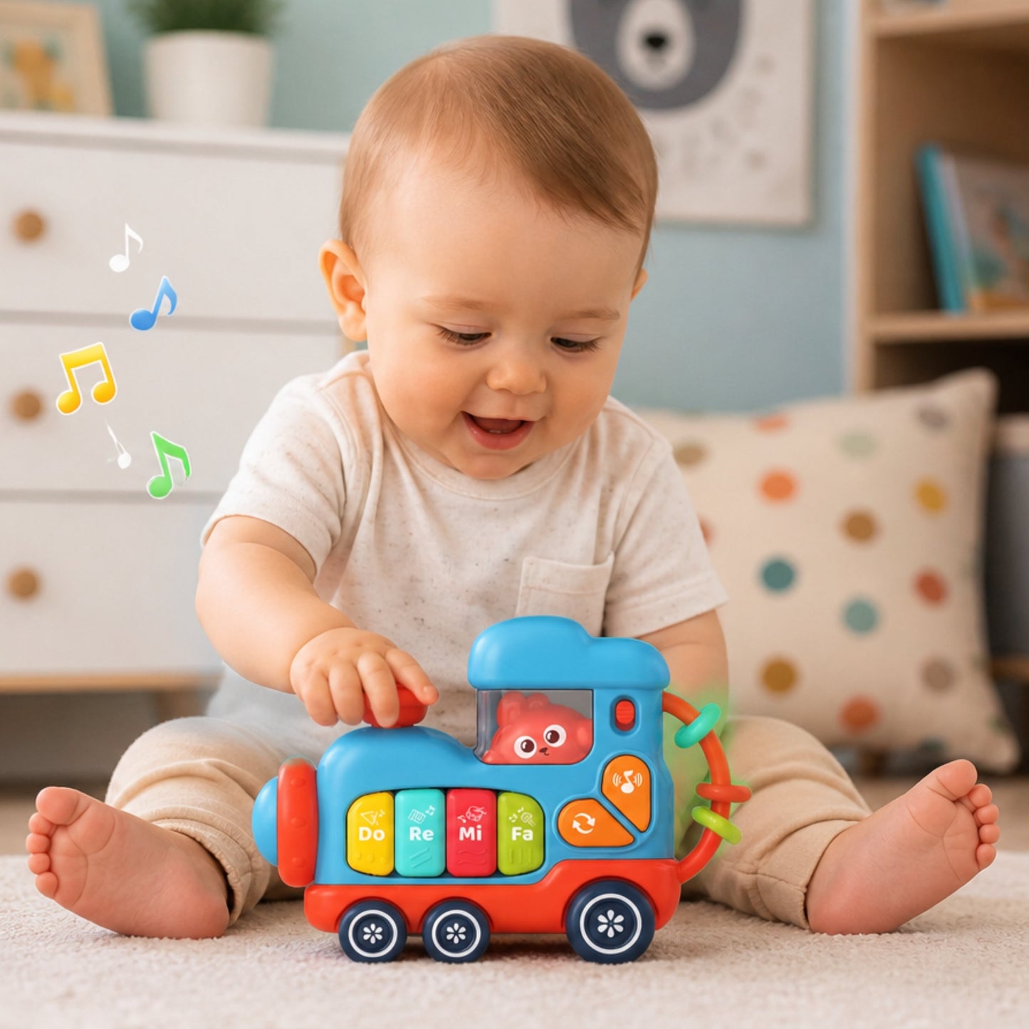 2-WOOPIE BABY Interaktywne Muzyczne Pianinko Lokomotywa-2