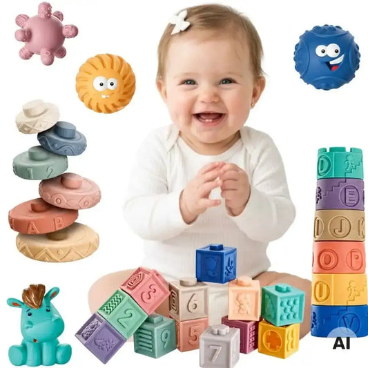 WOOPIE BABY 27 miękkich klocków sensorycznych dla dzieci