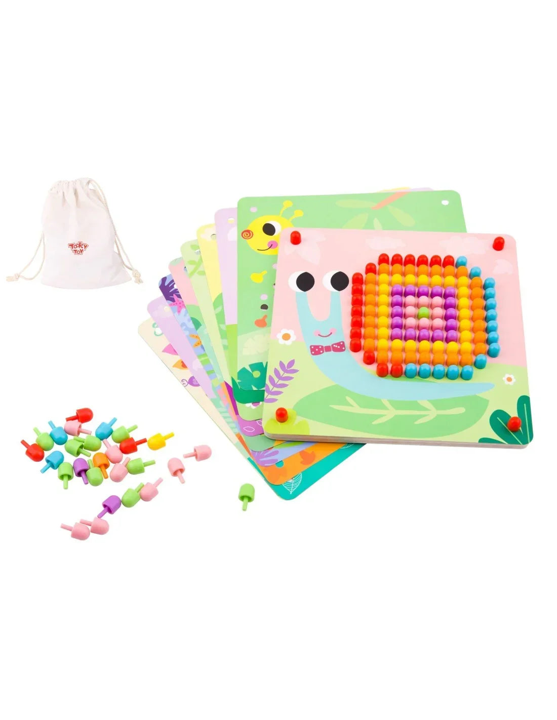 12-TOOKY TOY Układanka z Pinezkami Kołki Wpinaczka-12