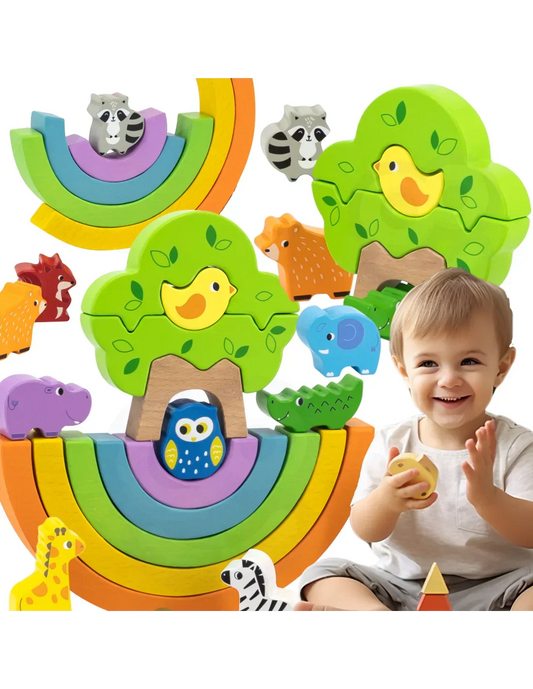 VIGA drewniana tęcza Montessori układanka dla dzieci