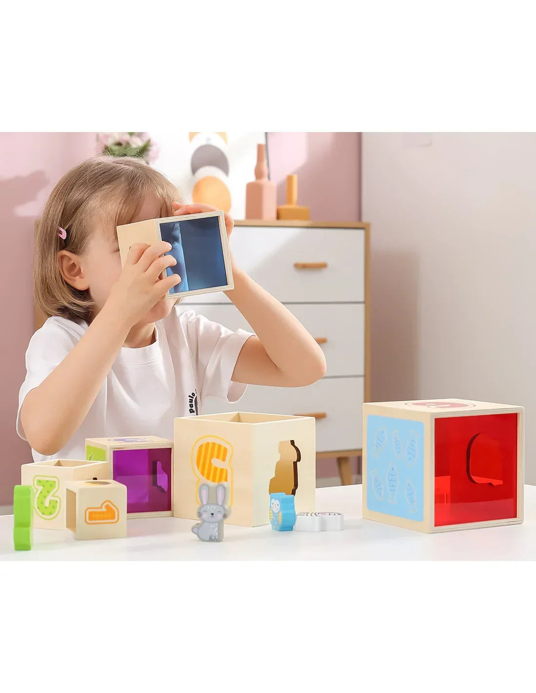 Drewniana piramidka edukacyjna Montessori VIGA dla dzieci - zabawki-dla-dziewczynki