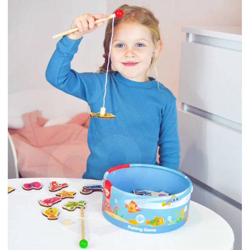 Drewniana edukacyjna gra TOOKY TOY Łowienie Rybek dla przedszkolaków