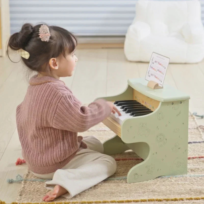 Zielone pianino Viga drewniane instrument dla dzieci - zabawki-dla-dziewczynki