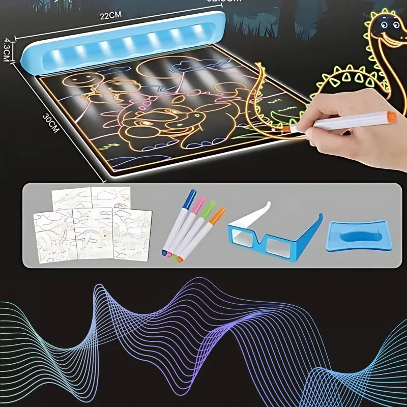 WOOPIE Magnetyczna Tablica 3D Podświetlenie LED do Rysowania - zabawki-dla-dziewczynki