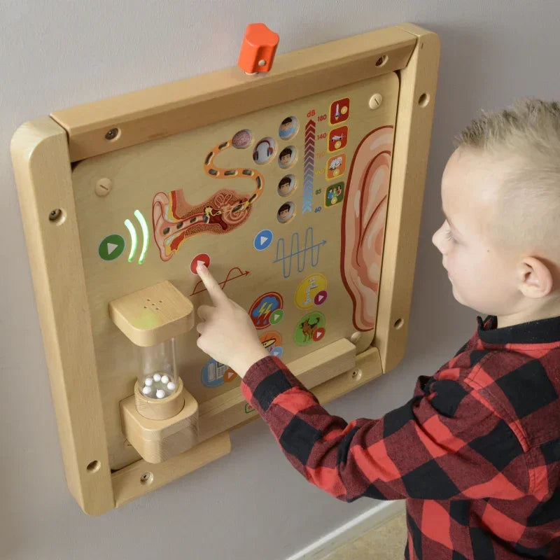 Tablica edukacyjna MASTERKIDZ zmysł słuchu Montessori - zabawki-dla-dziewczynki
