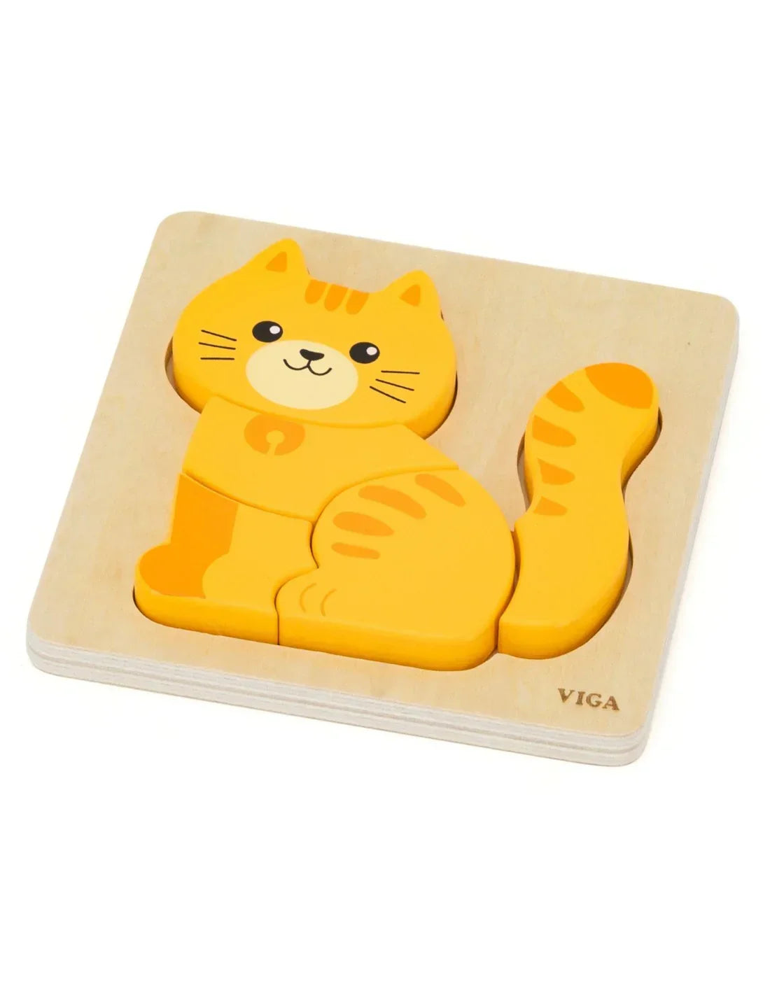 Drewniane puzzle VIGA Rudy Kotek zabawka Montessori  - zabawki-dla-dziewczynki