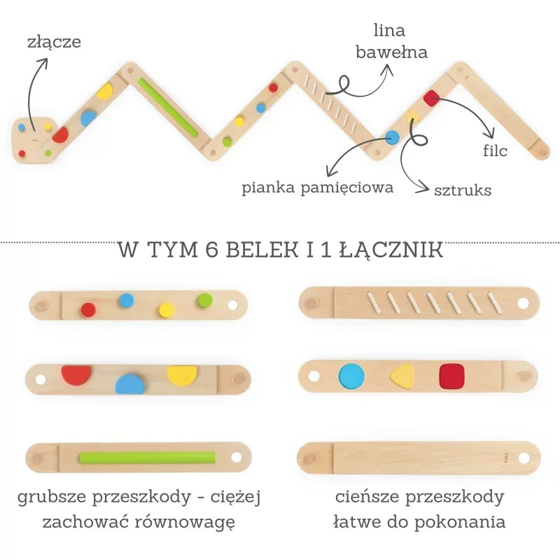 VIGA drewniana równoważnia tor sensoryczny edukacyjna zabawka - zabawki-dla-dziewczynki
