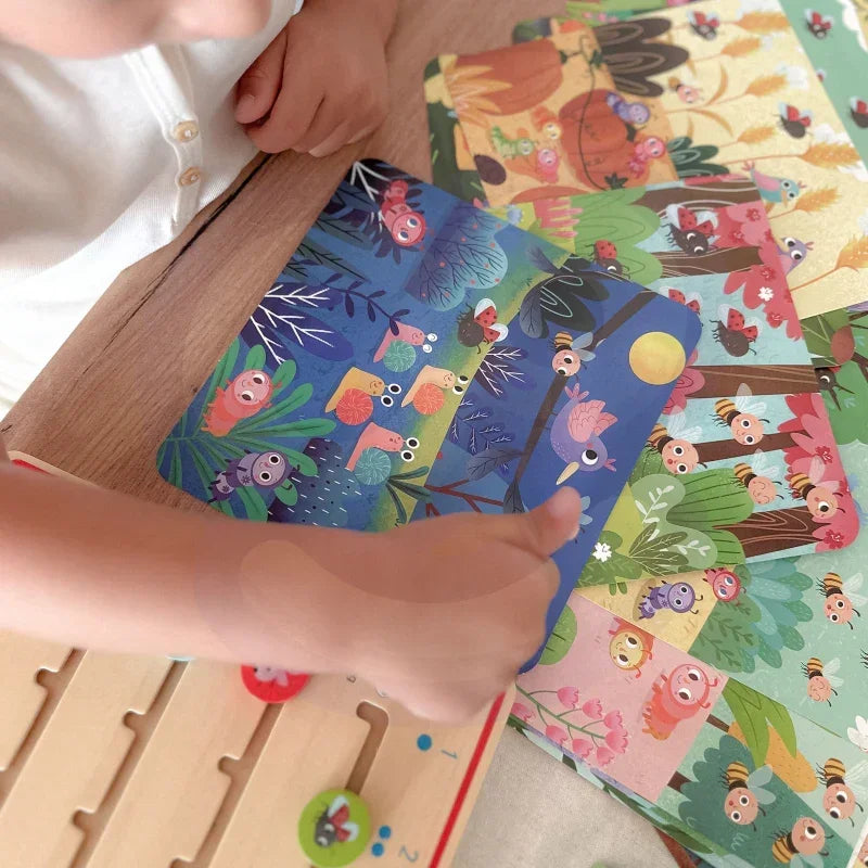 Zabawka TOOKY TOY Drewniana Gra Nauka Liczenia Zwierzątka - zabawki-dla-dziewczynki