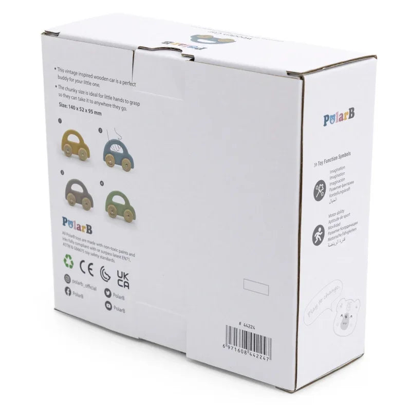 VIGA PolarB Drewniany Samochodzik do Pchania Niebieski - zabawki-dla-dziewczynki