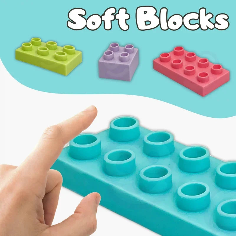 WOOPIE Klocki Soft Blocks Zestaw 99 Elementów w Pudełku - zabawki-dla-dziewczynki