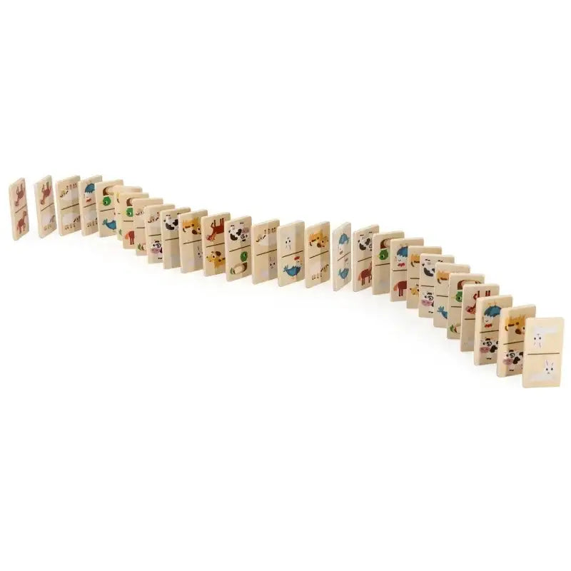 VIGA domino drewniane 2w1 układanka zwierzęta i liczby - zabawki-dla-dziewczynki