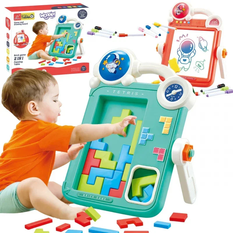WOOPIE Dwustronna Tablica do Rysowania Gra Tetris 2w1 - zabawki-dla-dziewczynki