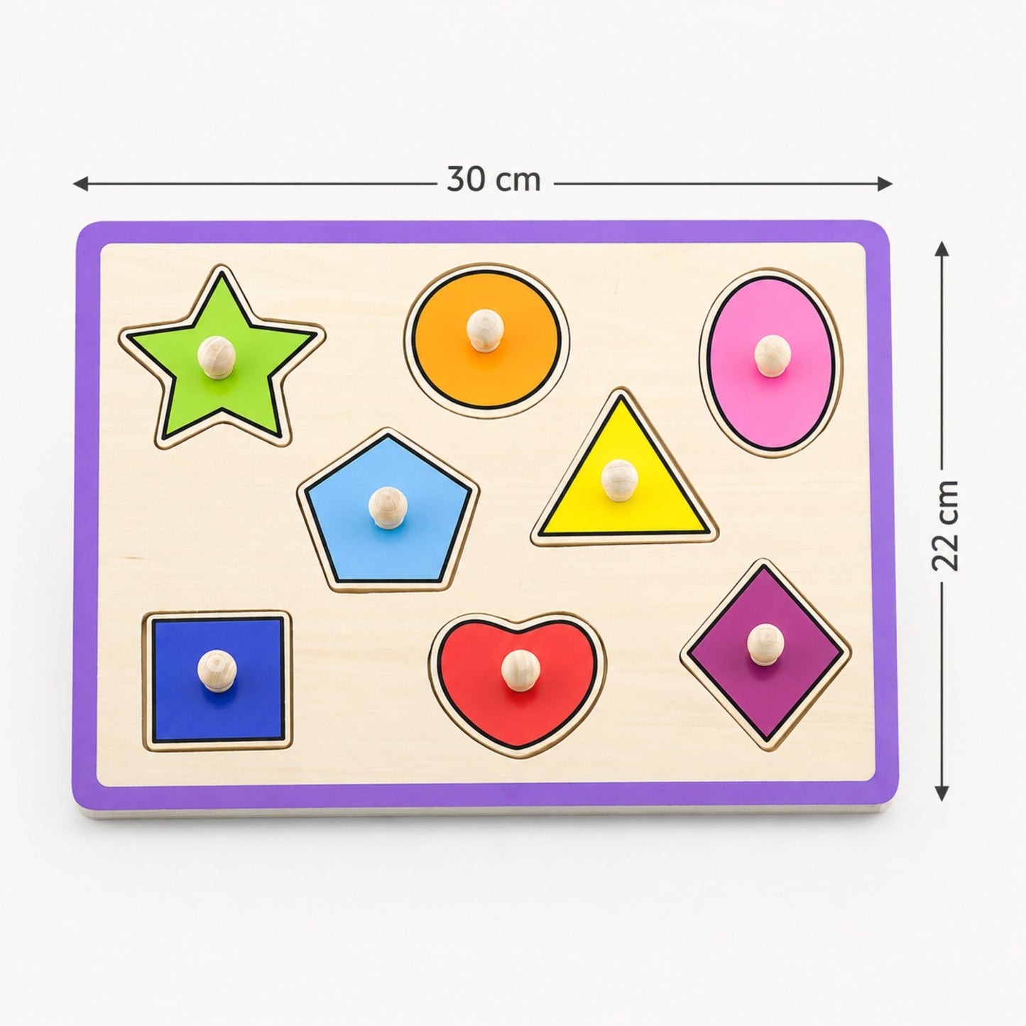 7-VIGA Drewniane Puzzle z Uchwytami i Półką 7 el.-7