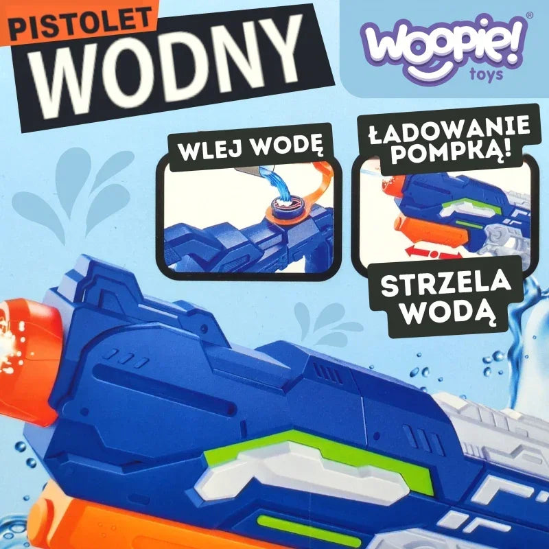 Pistolet na wodę WOOPIE ciśnienie powietrza zabawa aktywna dzieci - zabawki-dla-dziewczynki