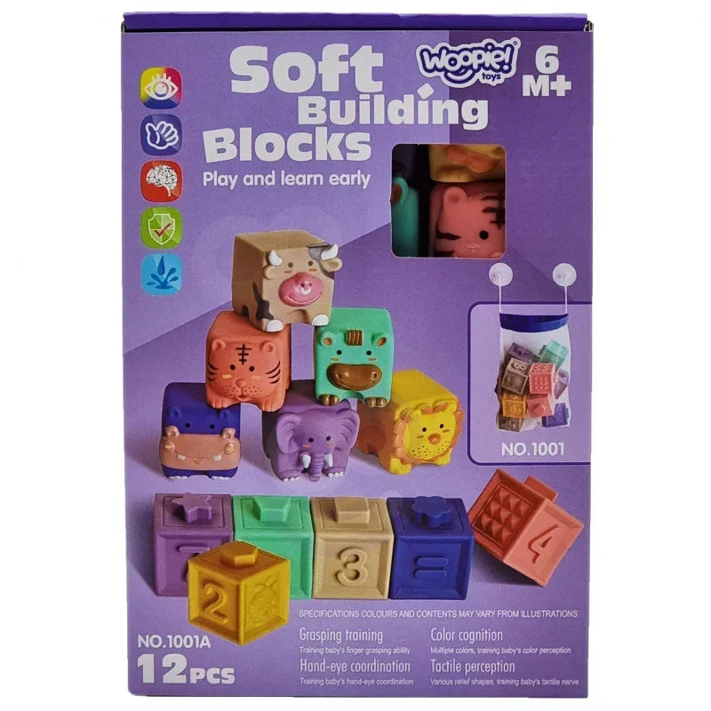 Klocki sensoryczne 12 el WOOPIE BABY edukacyjna układanka dla dzieci - zabawki-dla-dziewczynki