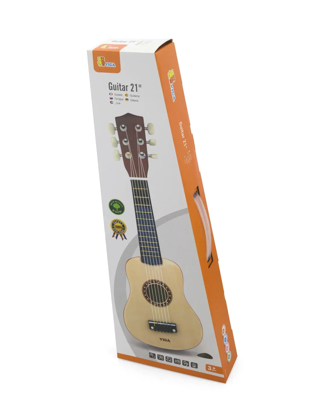 9-Viga Drewniana gitara dla dzieci Naturalna 21 cali 6 strun-9
