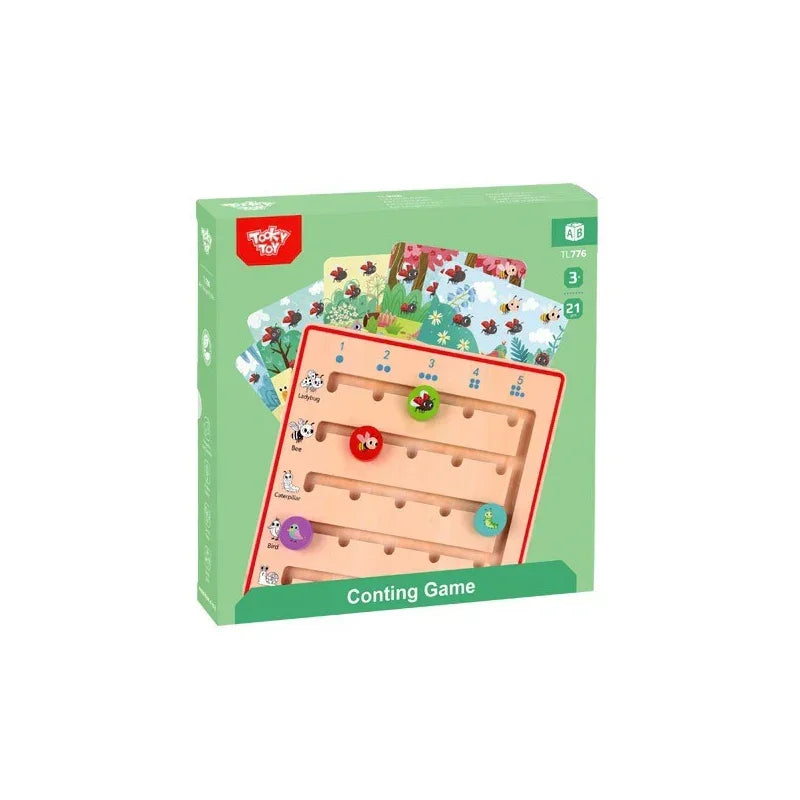 TOOKY TOY gra edukacyjna Nauka Liczenia, drewniane zwierzątka do zabawy - zabawki-dla-dziewczynki