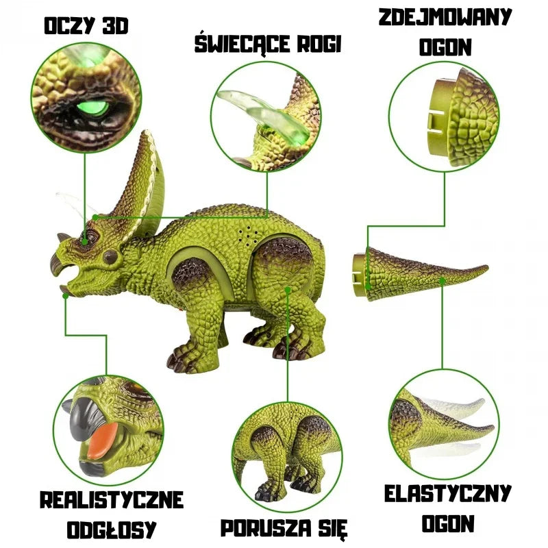 WOOPIE Dinozaur Zdalnie Sterowany RC Robot Triceratops - zabawki-dla-dziewczynki