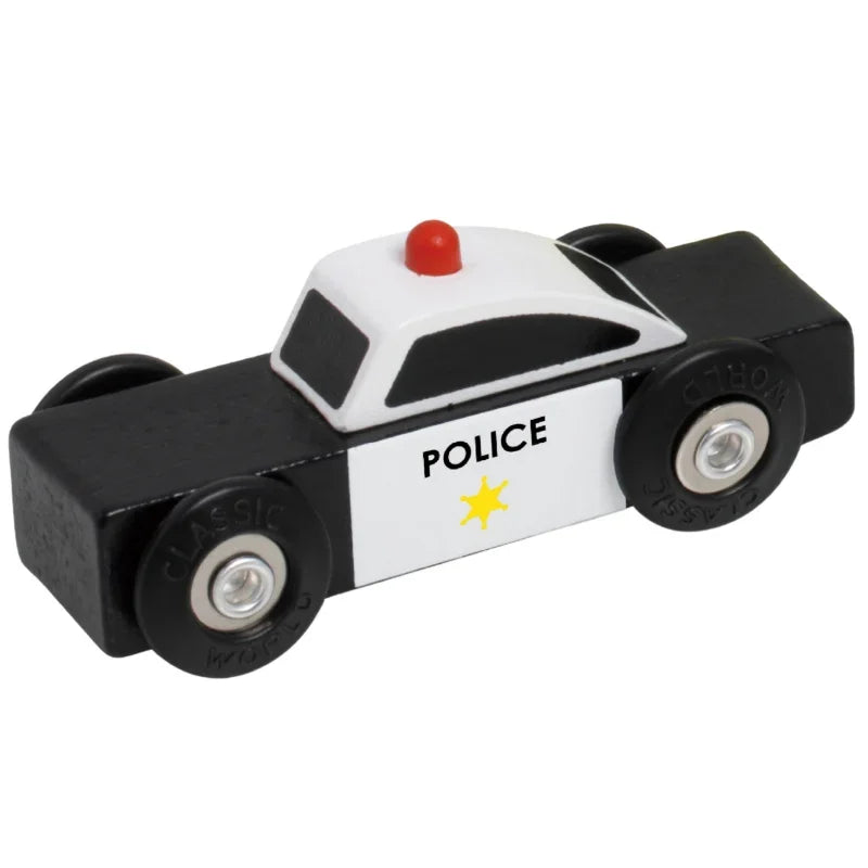 CLASSIC WORLD Drewniane Samochodziki Policja Straż Laweta Zestaw 3 szt. - zabawki-dla-dziewczynki