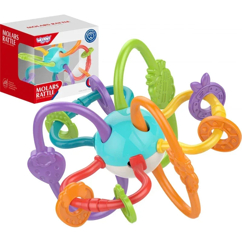 WOOPIE BABY ZABAWKA SENSORYCZNA GRZECHOTKA GRYZAK 2w1 - zabawki-dla-dziewczynki