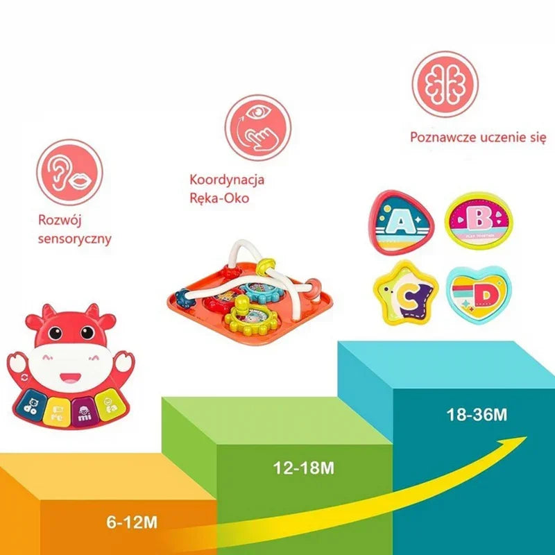 Sensoryczna kostka WOOPIE zabawka edukacyjna Montessori 6 w 1 - zabawki-dla-dziewczynki