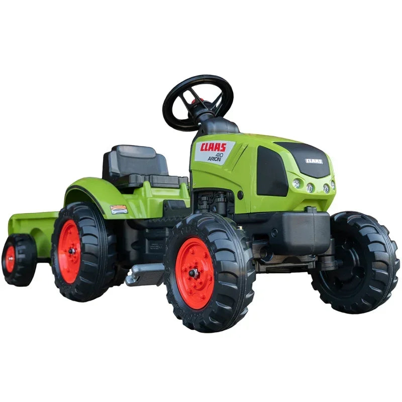 Pedałowy traktor FALK Claas zielony z przyczepą do zabawy - zabawki-dla-dziewczynki