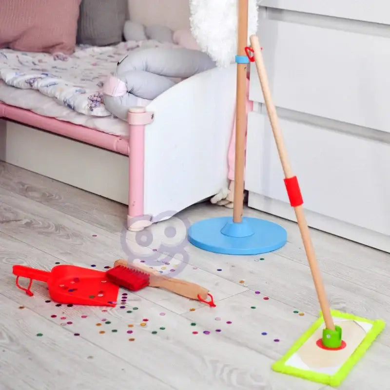 TOOKY TOY drewniany zestaw do sprzątania 6 el. edukacyjna zabawka - zabawki-dla-dziewczynki